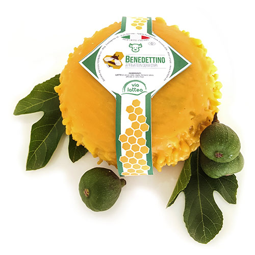 Benedettino aged cheese refined in beeswax